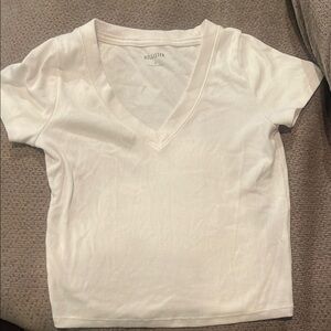 Hollister Cream V-Neck Tee